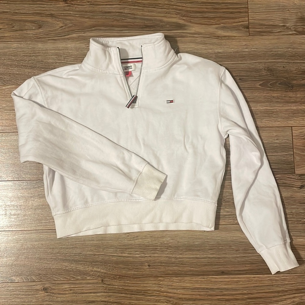 Tommy Girl Jeans White S 1/4 zip Sweatshirt